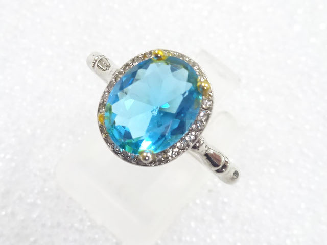 JAPANESE KIMONO / ANTIQUE COLORED STONE RING (SIZE 19)